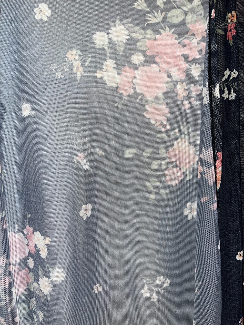 Daytrip Black Floral Sheer Duster Kimono - Picture 4 of 8